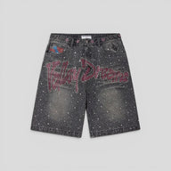 Vale Iced Out Jorts in Black