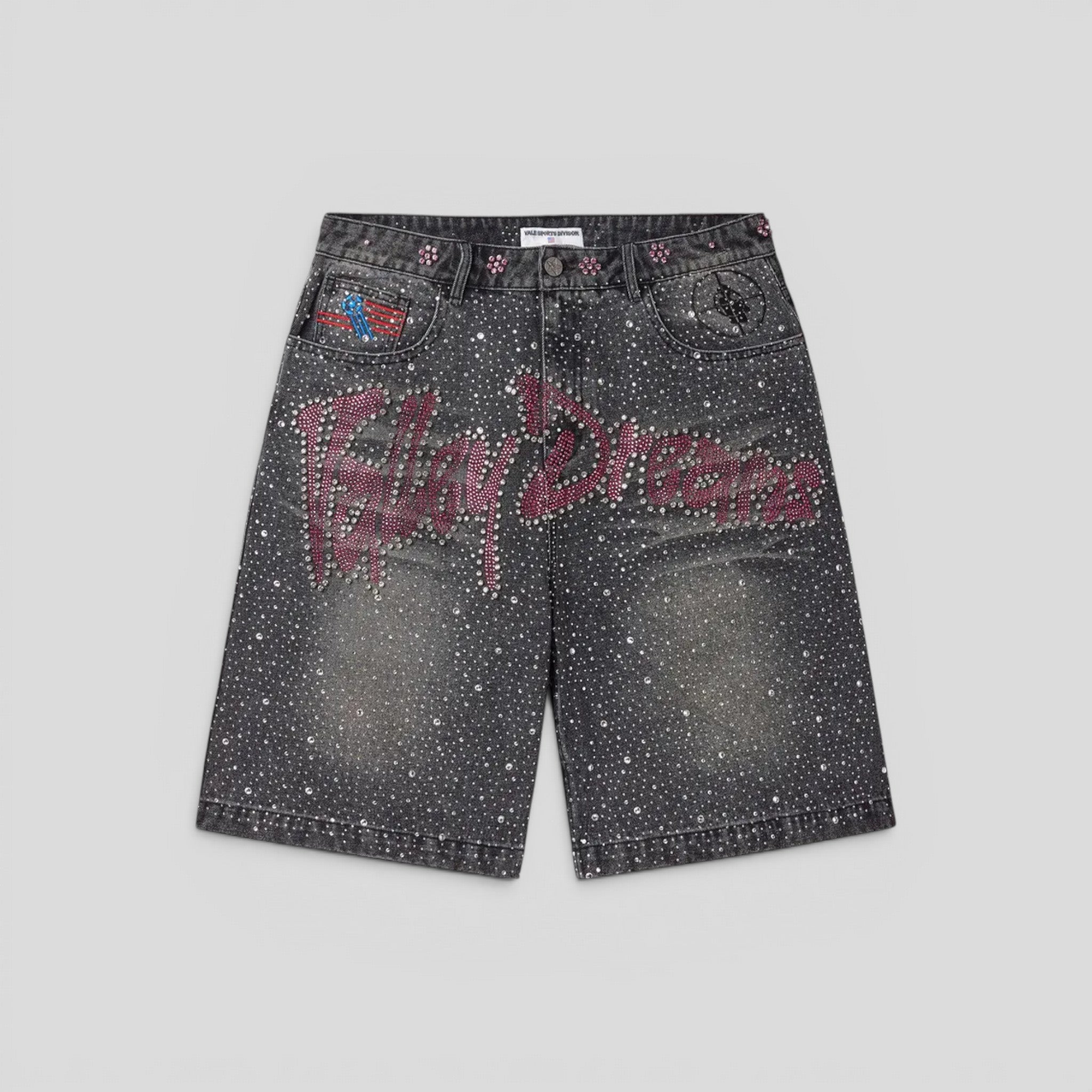 Vale Iced Out Jorts in Black