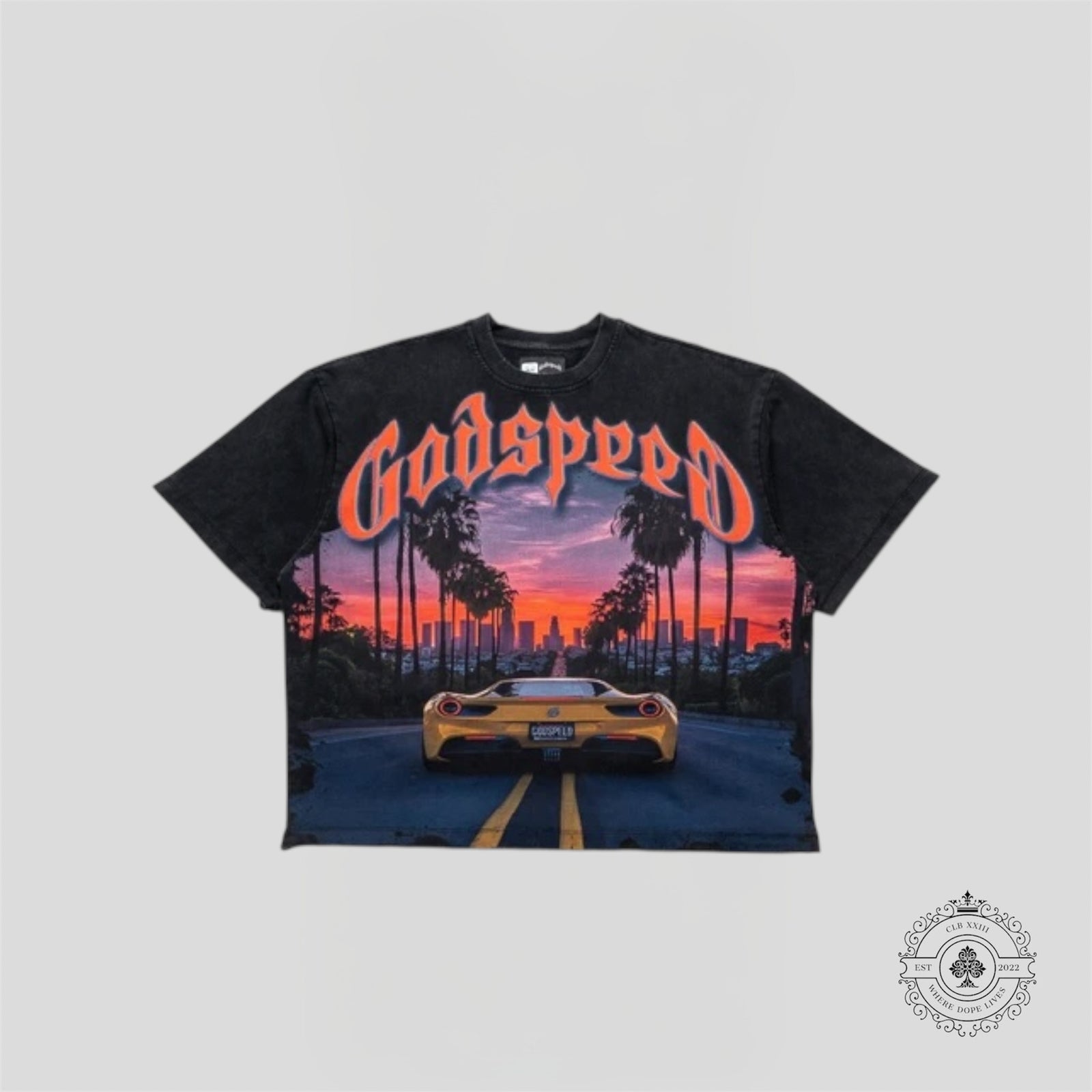 Godspeed Sunset BLVD Tee in Black Wash