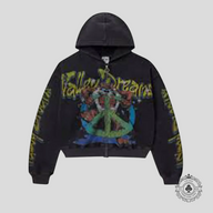 Vale Taz Zip Up Hoodie in Black