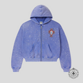Vale Sea Cluster Zip Up Hoodie in Light Blue