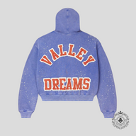 Vale Sea Cluster Zip Up Hoodie in Light Blue