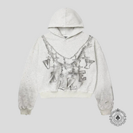 Vale Big Chain Hoodie in Heather Grey