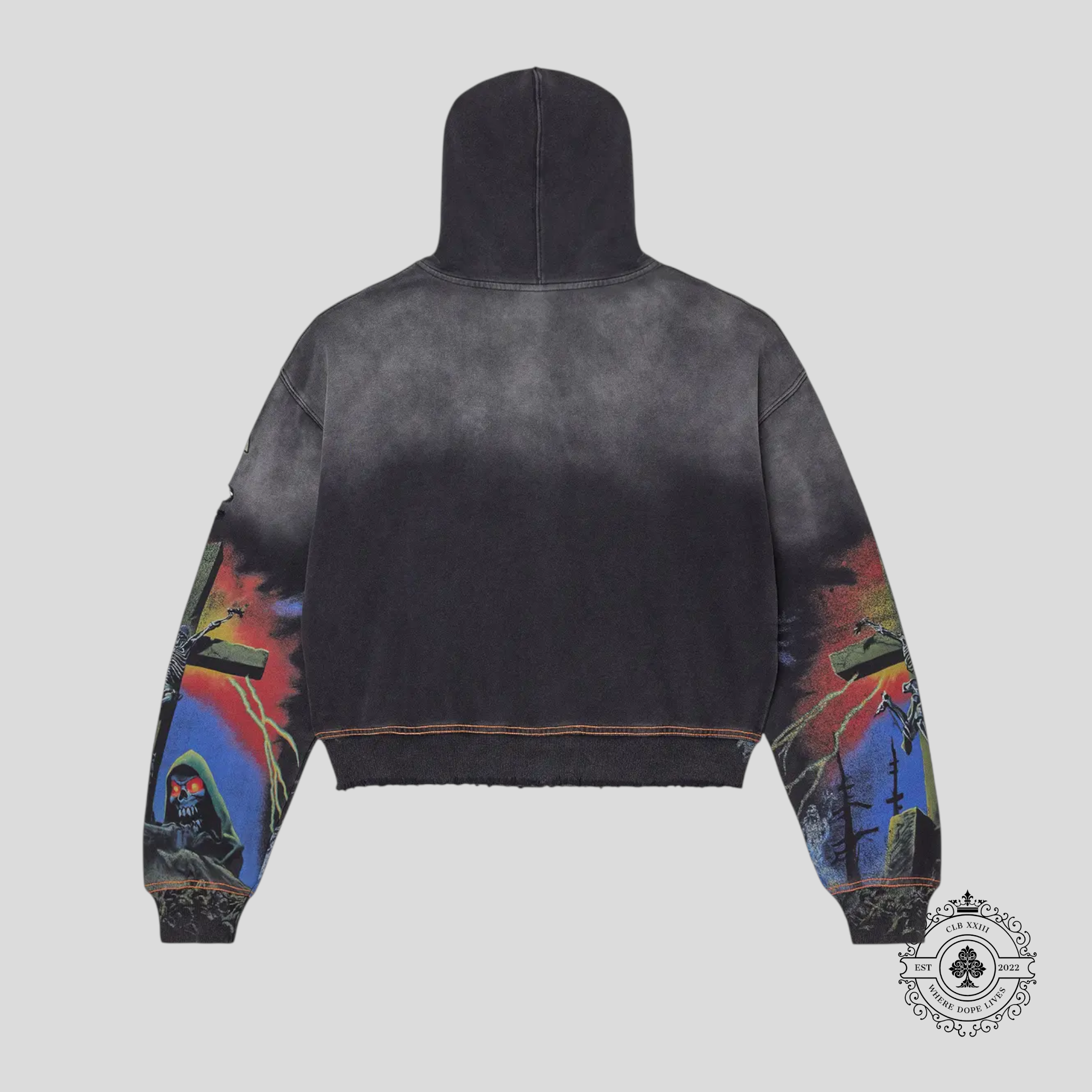 Vale Forever Damned Big Zip Up Hoodie in Black