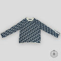 Dior Zip Sleeve Oblique Sweater in White/Blue