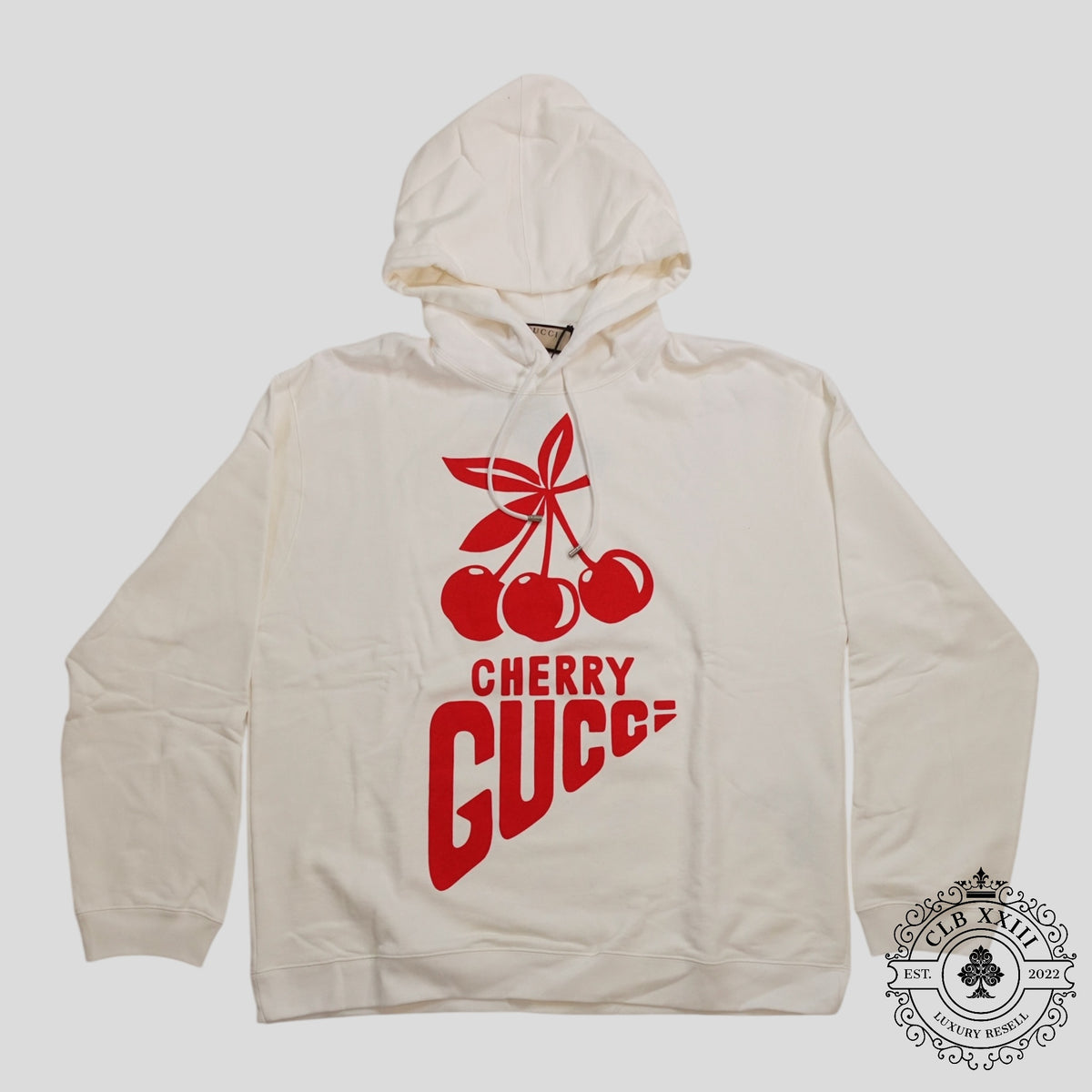 Gucci Cherry Print Hoodie in White