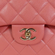 Chanel Caviar Leather Jumbo Quilted Flap Bag in Pink