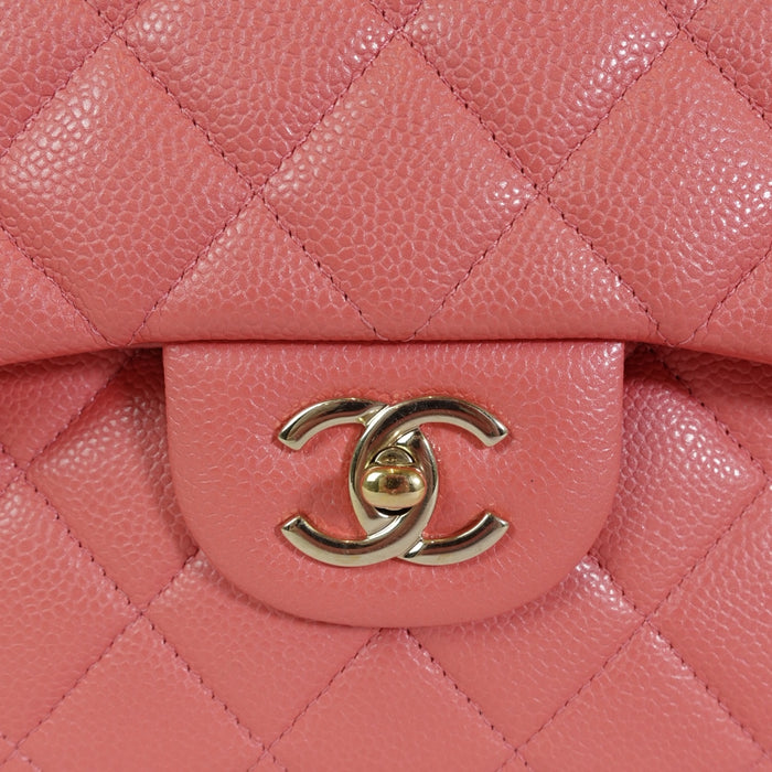 Chanel Caviar Leather Jumbo Quilted Flap Bag in Pink