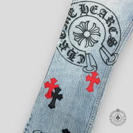Chrome Hearts Stencil Red / Black Cross Patch Jeans