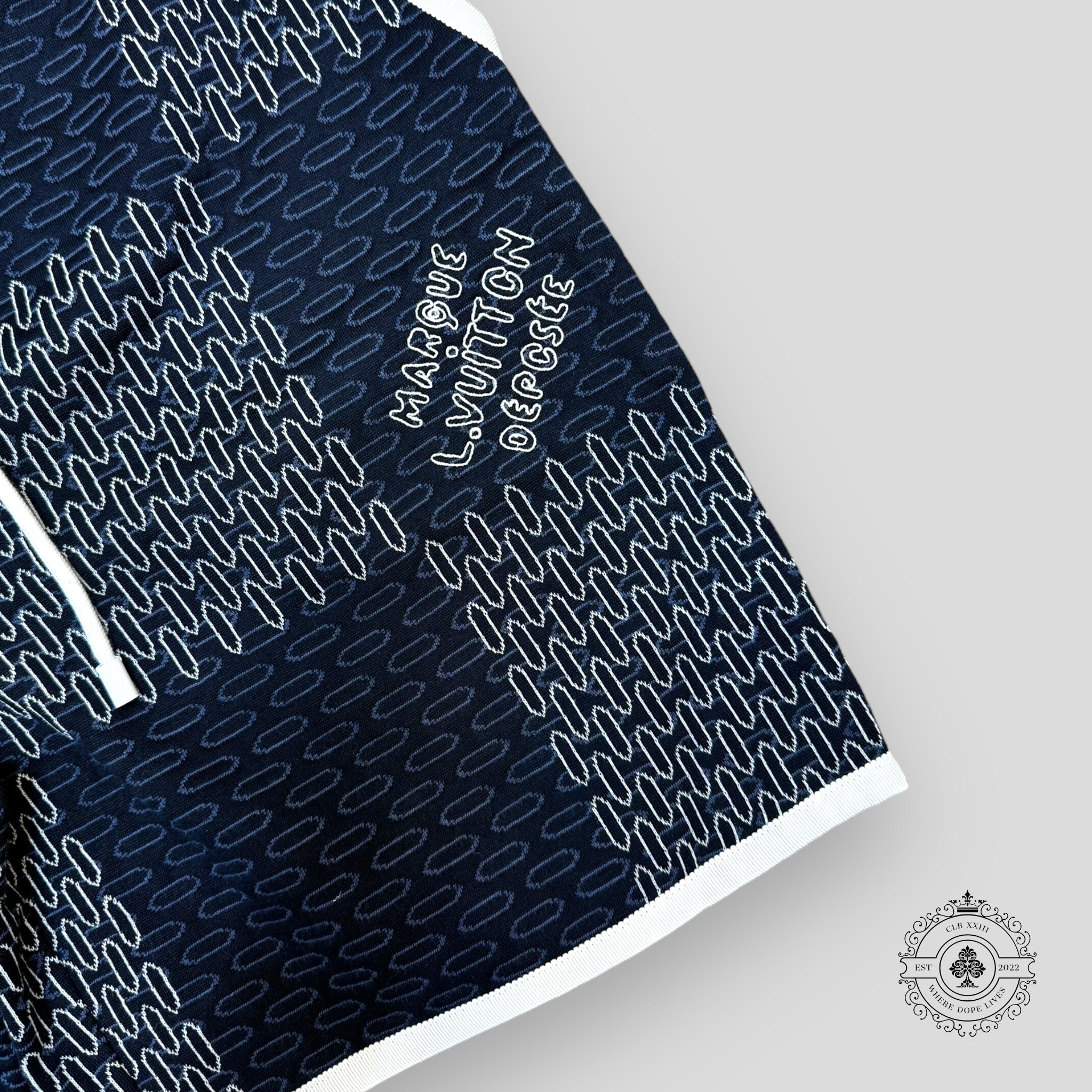 Louis Vuitton Tennis Damier Quilted Cotton Shorts in Navy Blue