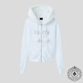 Gv Gallery Pom Pom Zip Up Hoodie in White