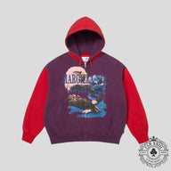 Supreme X Maison Margiela Eagle Zip Up Hoodie in Purple