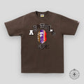 Bape Fans Scarf College Tee in Brown