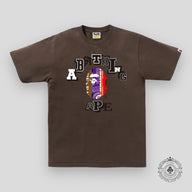 Bape Fans Scarf College Tee in Brown