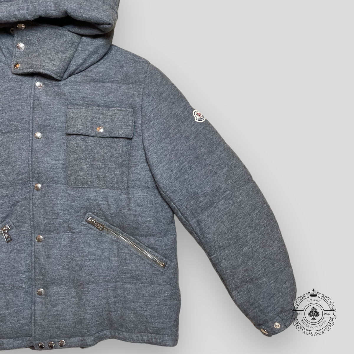 Moncler Padded Quilted Coat in Grey