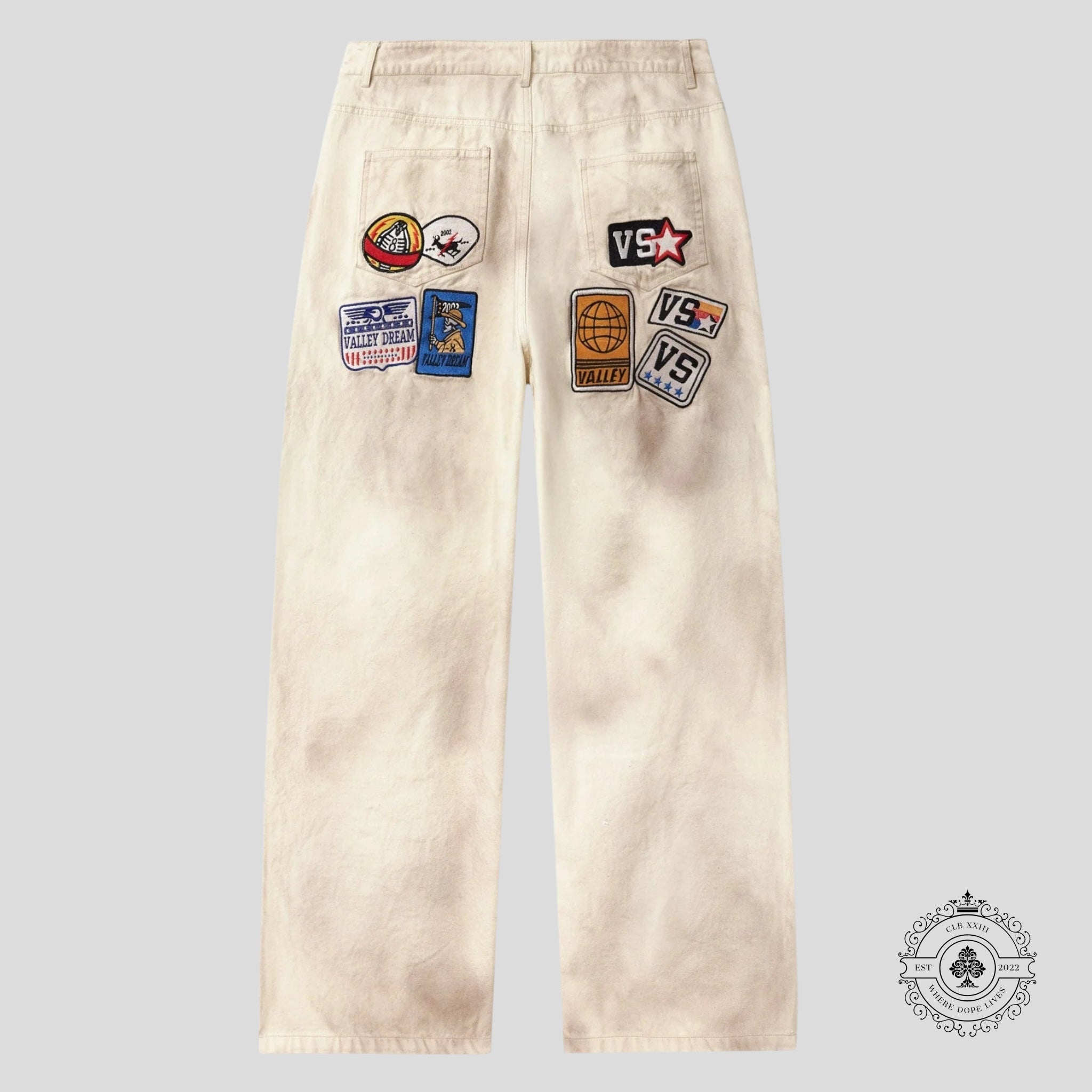 Vale 1980s Painters Jeans In White