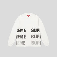Supreme Reflective Long Sleeve Tee in White