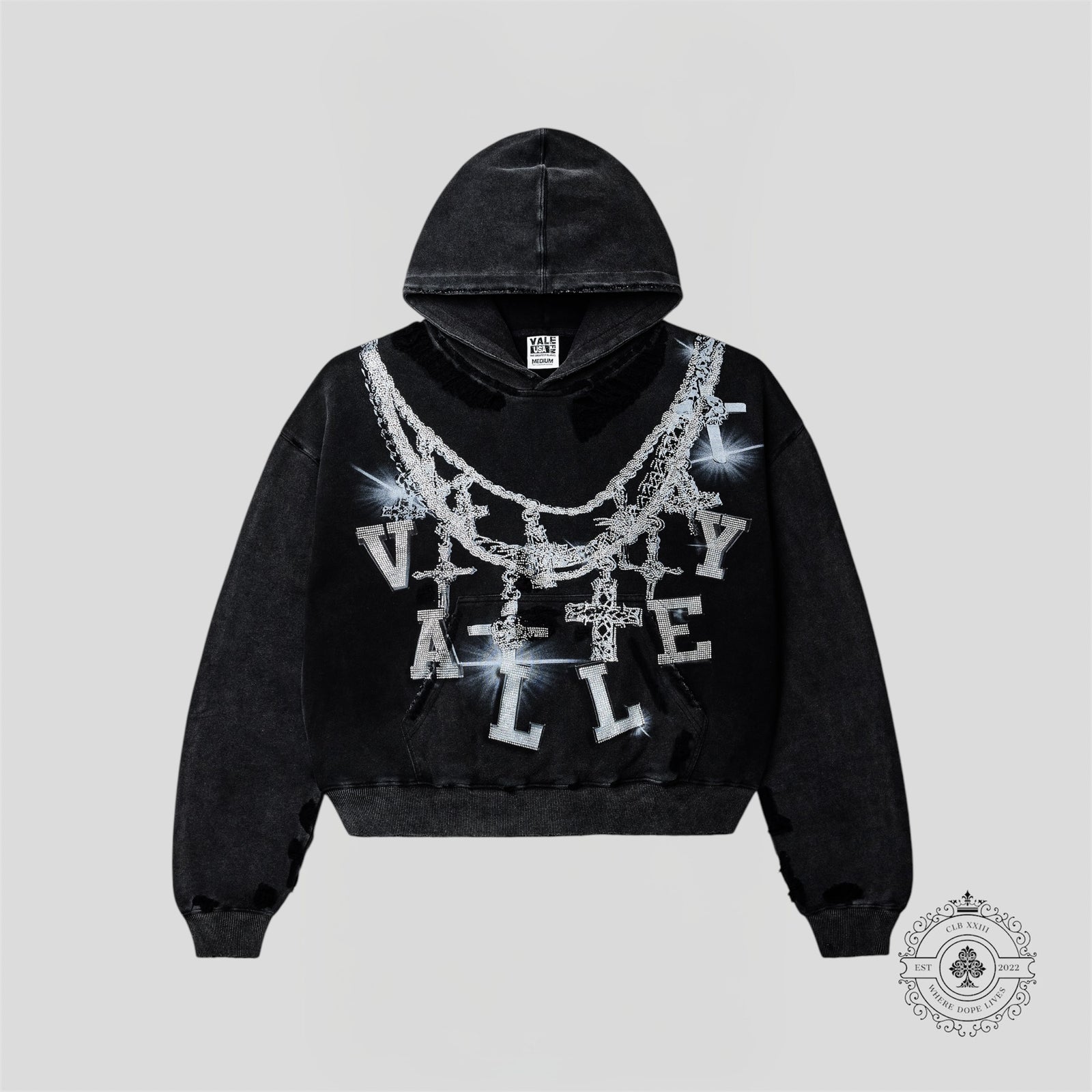 Vale Big Chain Hoodie in Black