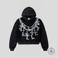 Vale Big Chain Hoodie in Black