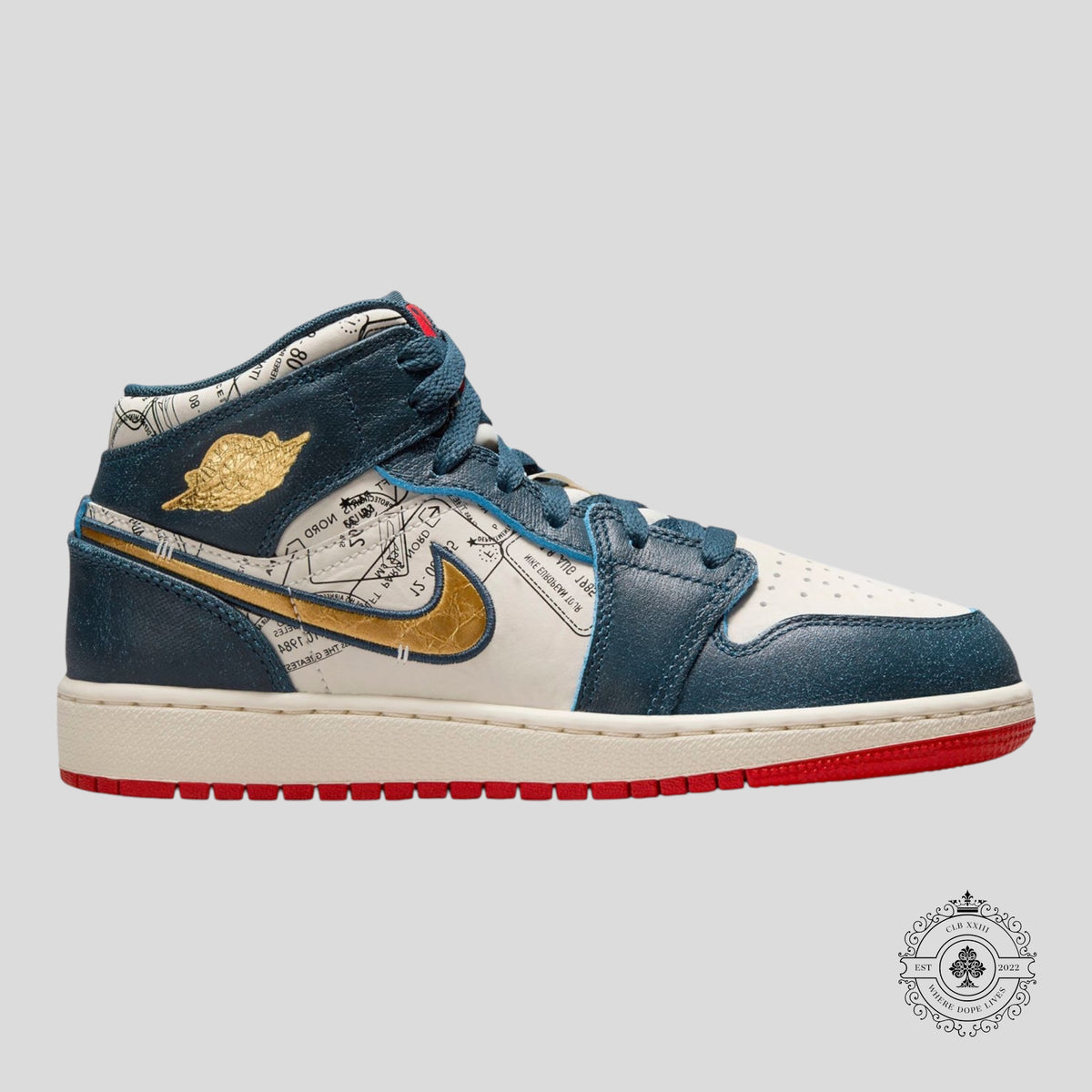 Air Jordan 1 Mid SE Take Flight Gold Swoosh (GS)