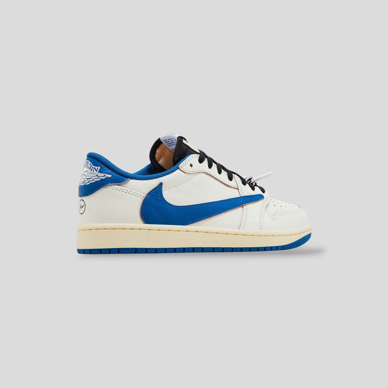 Air Jordan 1 Retro Low OG SP Fragment x Travis Scott Sail Military Blue
