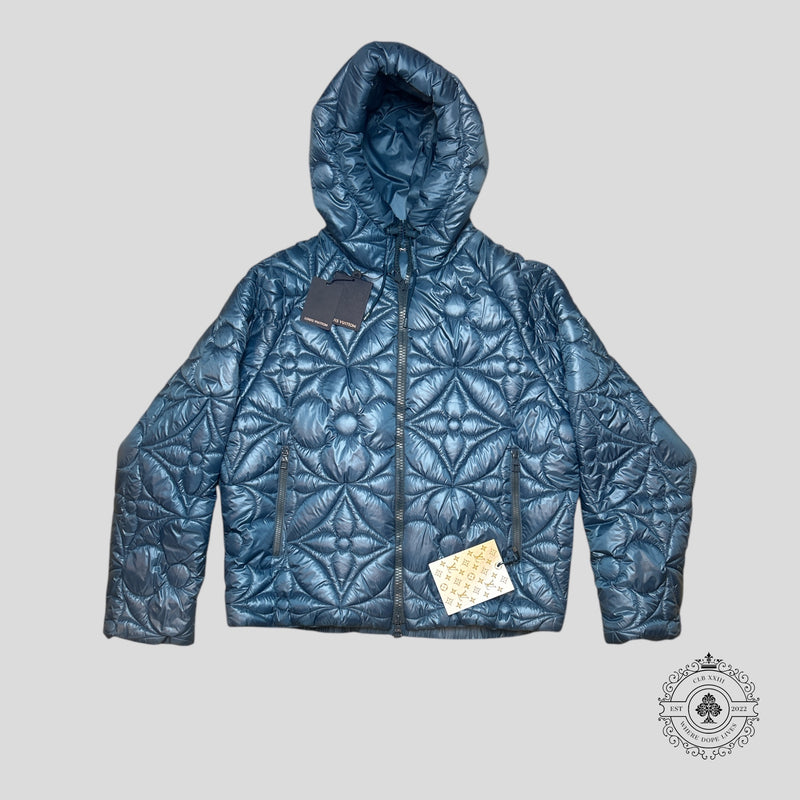 Louis Vuitton LVSE Flower Quilted Hoodie Jacket in Blue