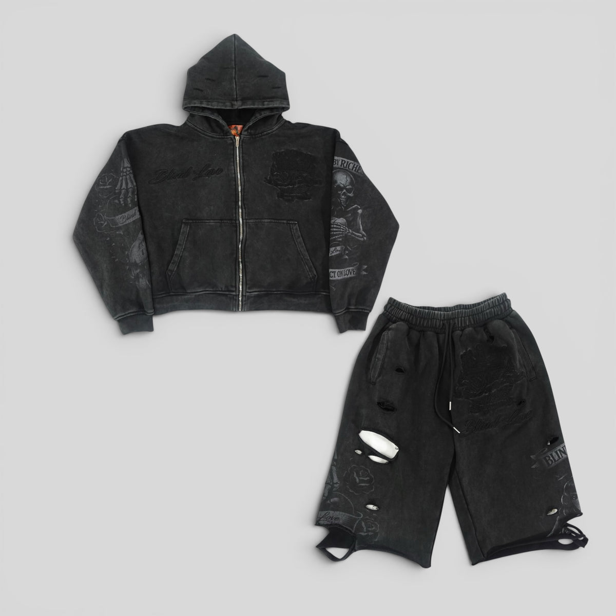 Blind Love Blinded By Riches Double Layered Set in Black
