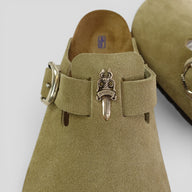 Chrome Hearts Birkenstock Mules in Taupe