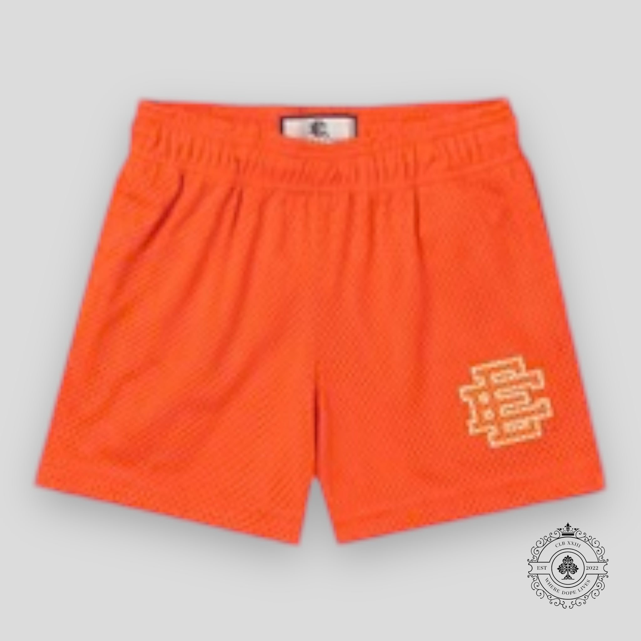 Eric Emanuel EE Basic Youth Shorts in Orange/Off-White