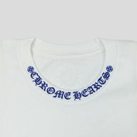 Chrome Hearts Neck Logo Tee in White/Blue