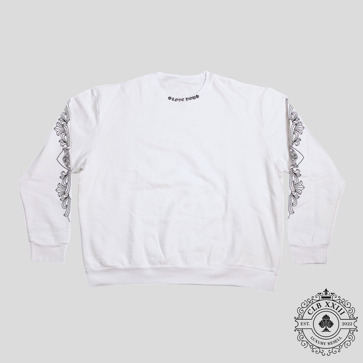 Chrome Hearts Love You Crewneck in White