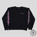 Chrome Hearts Floral Sleeve Crewneck in Black / Pink