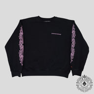 Chrome Hearts Floral Sleeve Crewneck in Black / Pink
