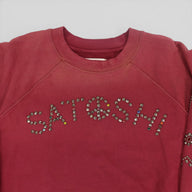 Satoshi Nakamoto Studded Crewneck in Maroon