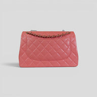 Chanel Caviar Leather Jumbo Quilted Flap Bag in Pink