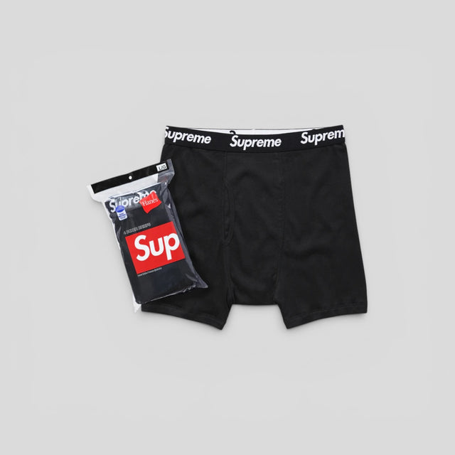 Supreme Hanes Boxer Briefs in Black - 1 Pair
