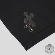Chrome Hearts Leather Cross Patch Crewneck in Black
