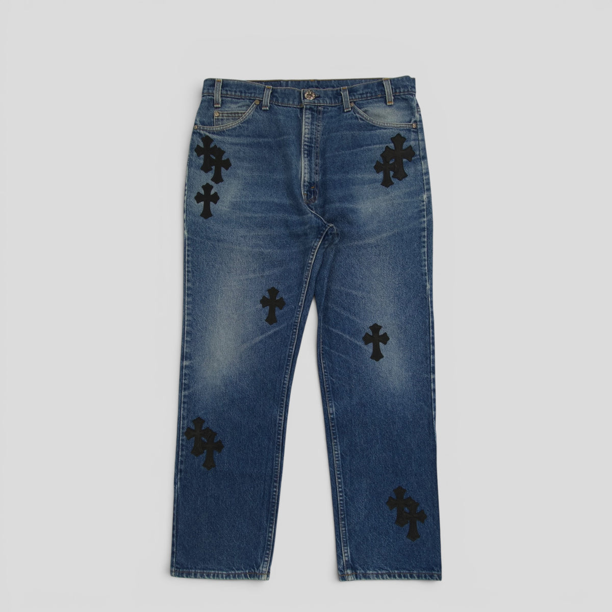 Chrome Hearts Levis Leather Cross Patch Jeans