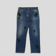 Chrome Hearts Levis Leather Cross Patch Jeans