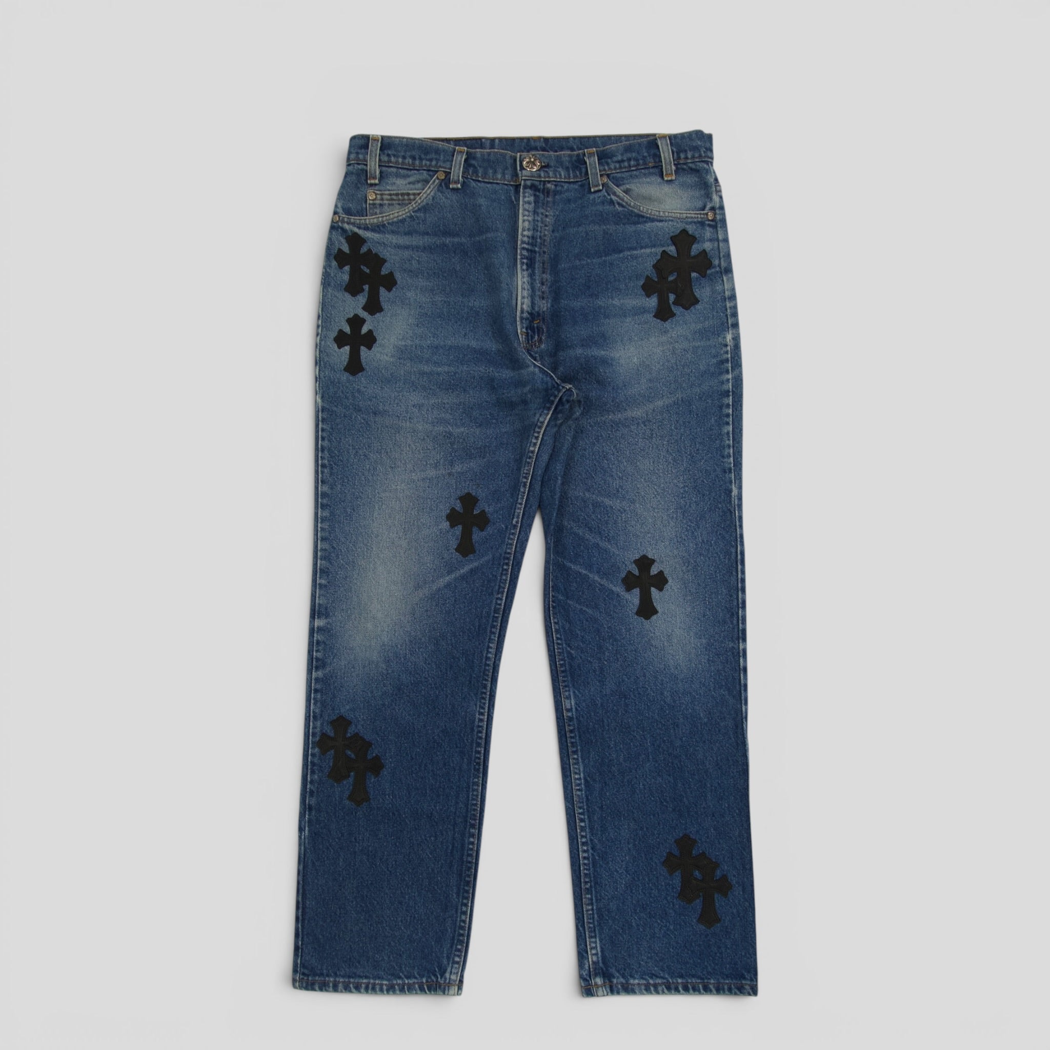 Chrome Hearts Levis Leather Cross Patch Jeans