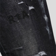 RTA Clayton Distressed Charcoal Paint Jeans in Black