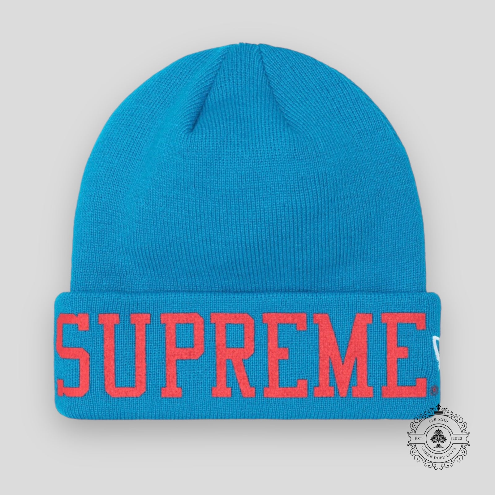 Supreme Varsity Printed Beanie in Slate