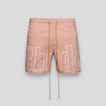Rhude Logo Swim Shorts in Dust Pink