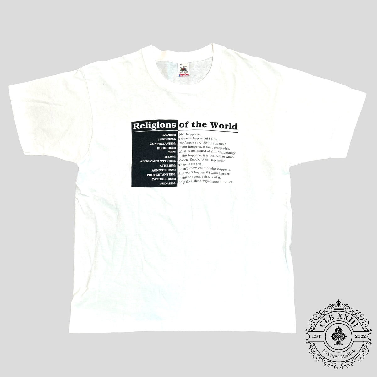 Religions Of The World Vintage Tee in White