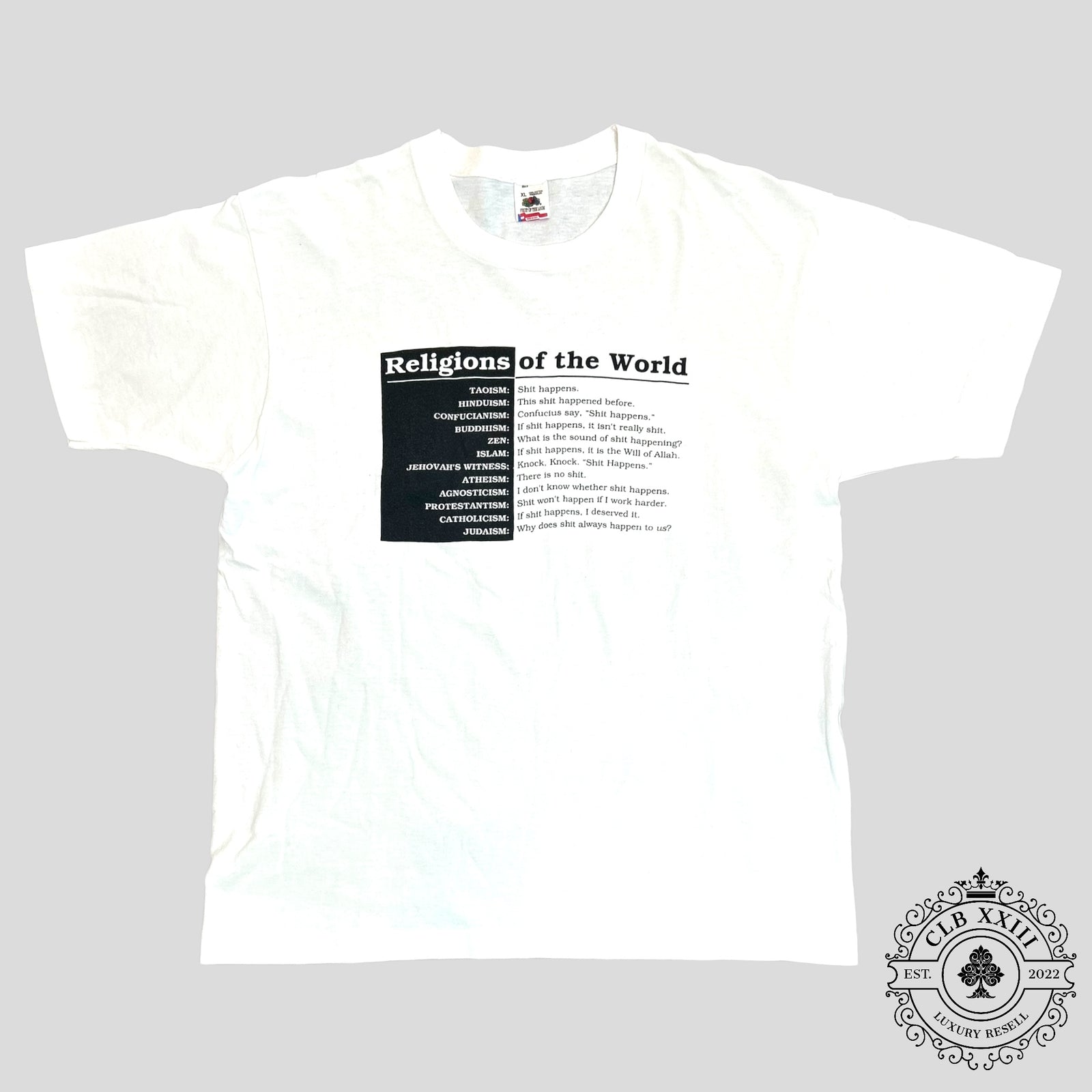 Religions Of The World Vintage Tee in White