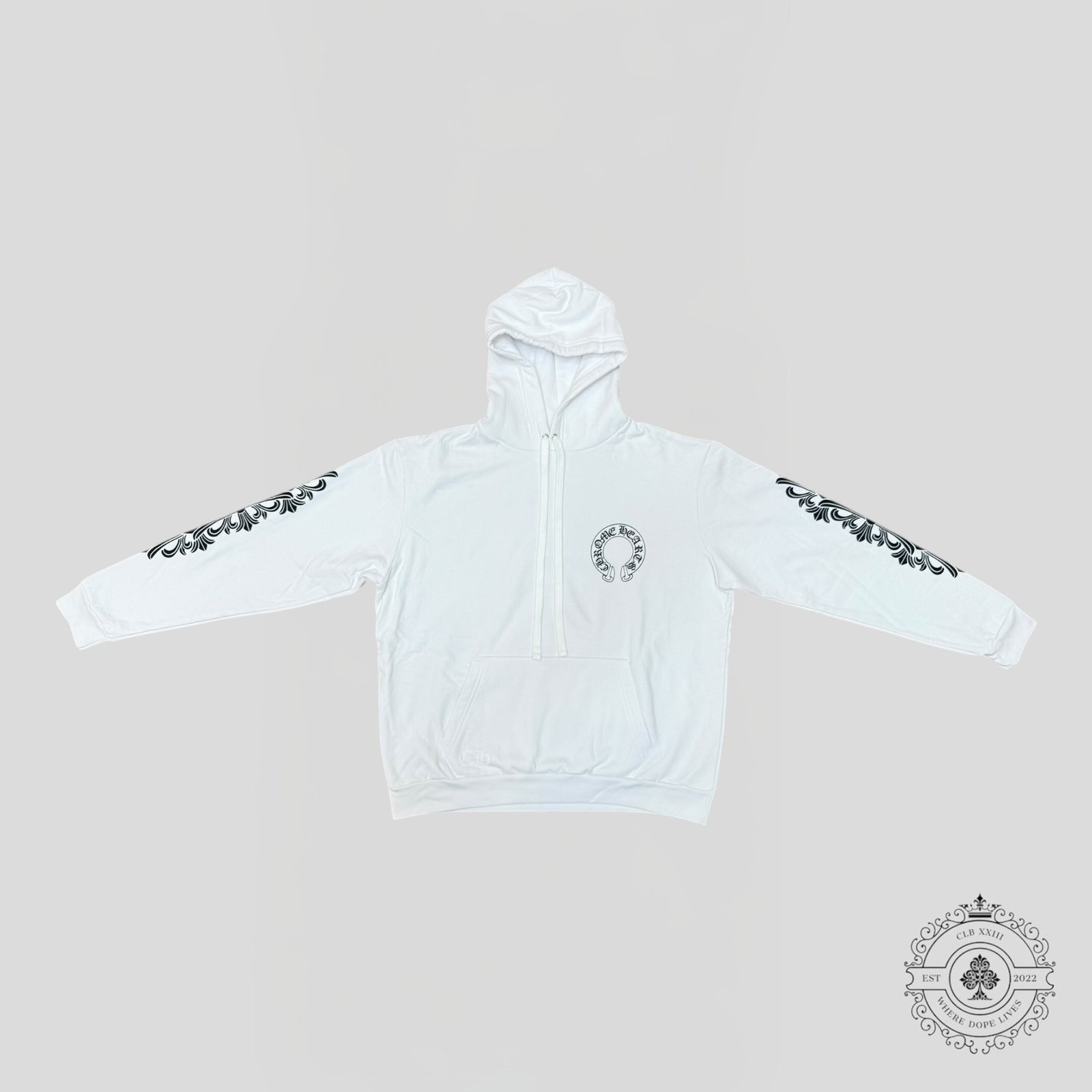 Chrome Hearts Horseshoe Logo Hoodie in White