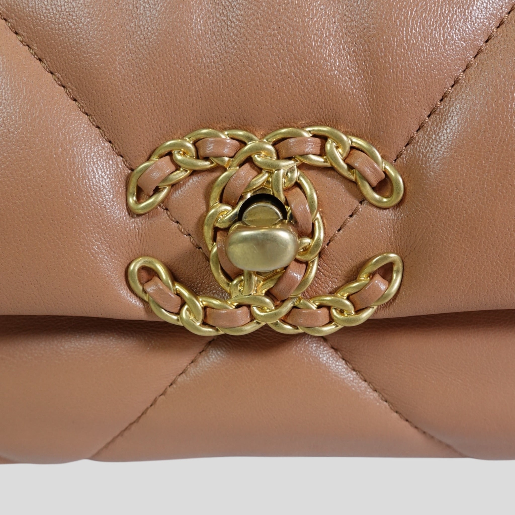 Chanel 19 Lambskin Quilted Medium Flap Bag in Brown