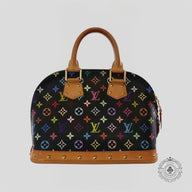 Louis Vuitton x Takashi Murakami Alma PM Monogram Handbag in Black