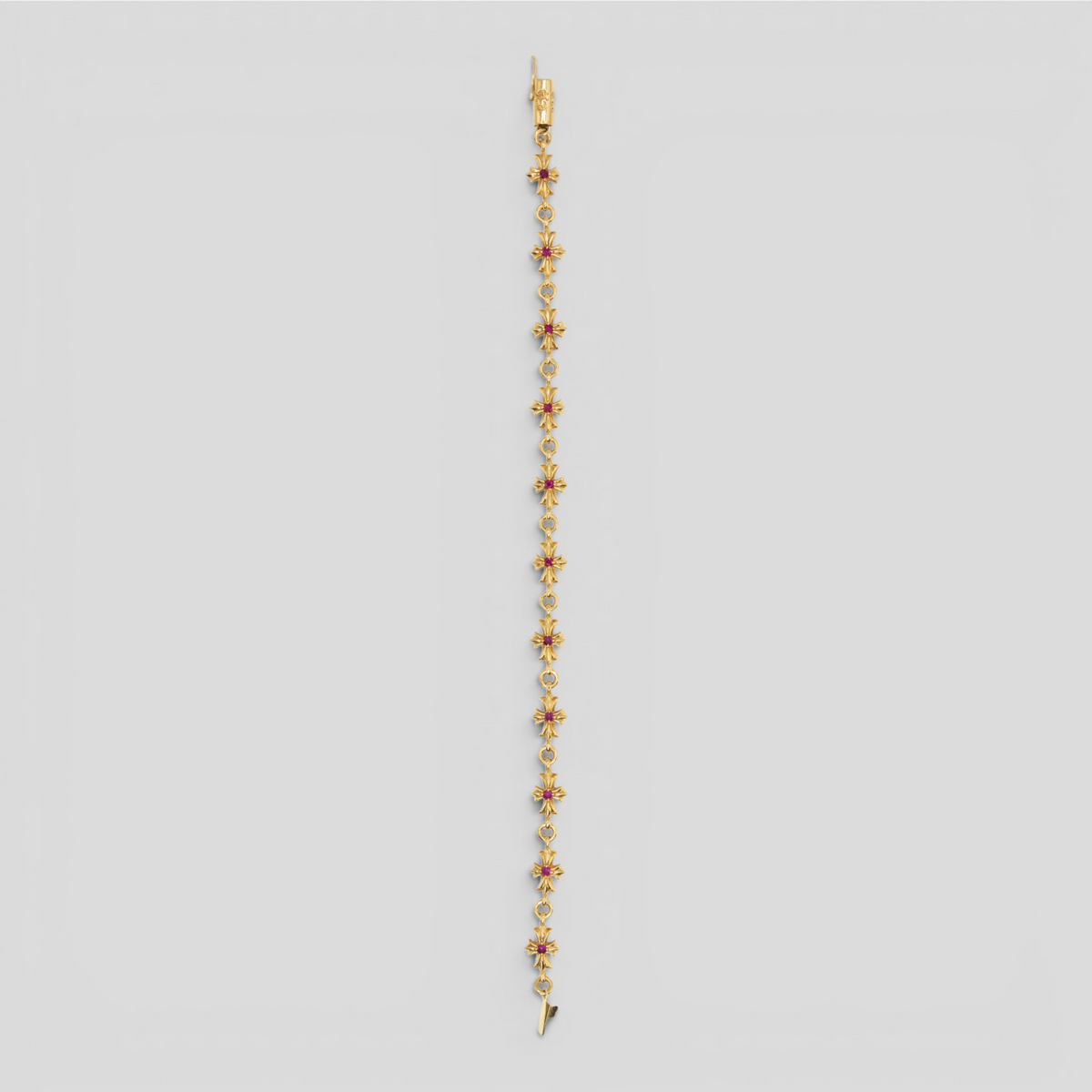 Chrome Hearts 22KT Tiny E Bracelet with Ruby