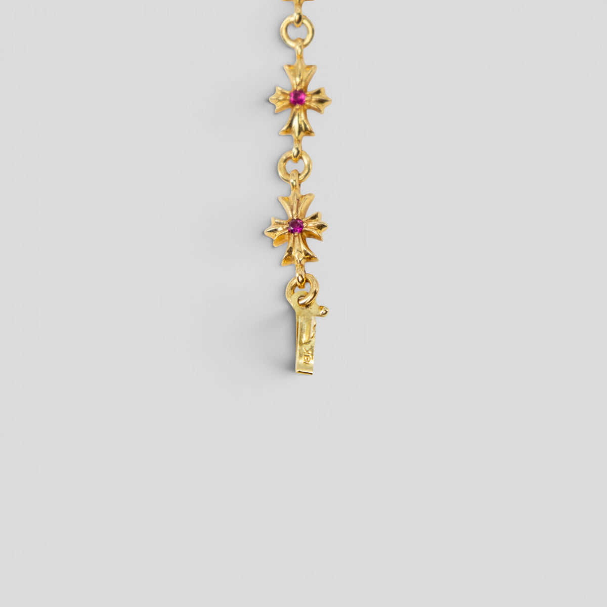 Chrome Hearts 22KT Tiny E Bracelet with Ruby